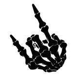 Max Maxb Unique Skull Skeleton Bone Finger Flipping Off Car Decal / Sticker Black