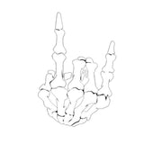 Max Maxb Unique Skull Skeleton Bone Finger Flipping Off Car Decal / Sticker White