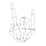 Max Maxb Unique Skull Skeleton Bone Finger Flipping Off Car Decal / Sticker White