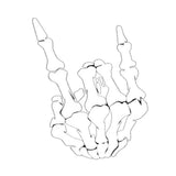 Max Maxb Unique Skull Skeleton Bone Finger Flipping Off Car Decal / Sticker White