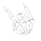 Max Maxb Unique Skull Skeleton Bone Finger Flipping Off Car Decal / Sticker White