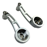 Maxbell 1 Pair Chrome Billet Aluminum Window Crank Handle Kit 4-1/4 Universal