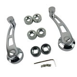 Maxbell 1 Pair Chrome Billet Aluminum Window Crank Handle Kit 4-1/4 Universal