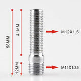 Max Maxb 20x Extend Wheel Stud Conversion Lug Bolts Screw Adapter M14*1.25 to M12*1.5