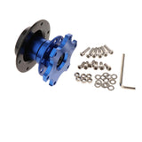 Max Car Steering Wheel Bolt-On Quick Release Hub Adapter Removable Kit Blue