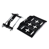 Max Universal Car Battery Tray Recessed Slots Metal Black 28cm tray +23cm bracket