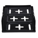 Max Universal Car Battery Tray Recessed Slots Metal Black 28cm tray +23cm bracket