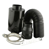 Maxbell Carbon Fibre Air Intake Filter Induction Kit Fan Cold Air Feed Pipe Clamps
