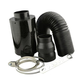 Maxbell Carbon Fibre Air Intake Filter Induction Kit Fan Cold Air Feed Pipe Clamps