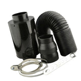 Maxbell Carbon Fibre Air Intake Filter Induction Kit Fan Cold Air Feed Pipe Clamps