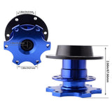 Maxbell Racing Quick Release Snap Off Hub Adapter for 6-hole Steering Wheel Blue