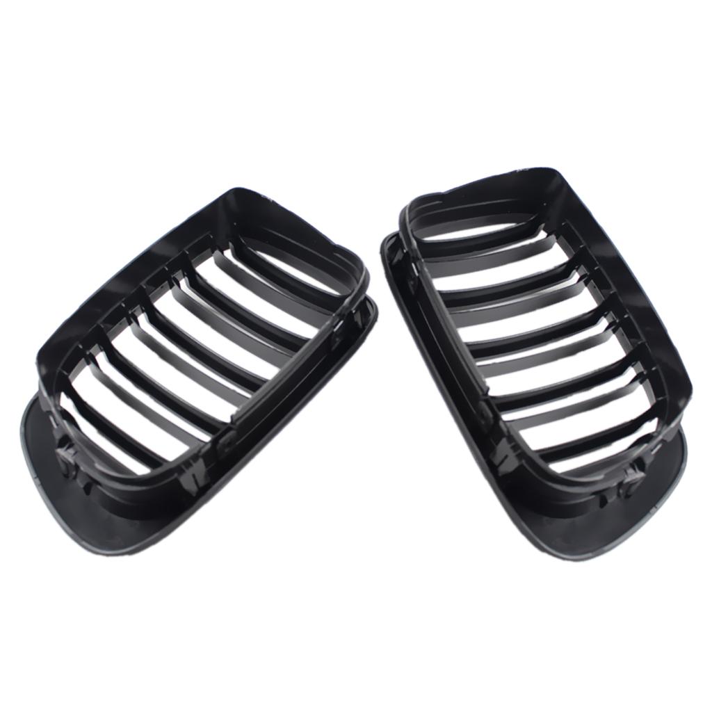 Max Set Left&Right Front Hood Grills Replace for BMW OEM51138208685/86 E46 Black
