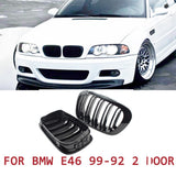 Max Set Left&Right Front Hood Grills Replace for BMW OEM51138208685/86 E46 Black