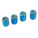 Max USA American Flag - Tire Rim Valve Stem Caps - Aluminum Sky Blue