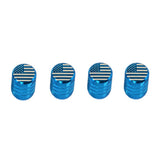 Max USA American Flag - Tire Rim Valve Stem Caps - Aluminum Sky Blue