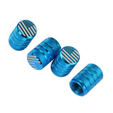 Max USA American Flag - Tire Rim Valve Stem Caps - Aluminum Sky Blue