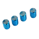 Max USA American Flag - Tire Rim Valve Stem Caps - Aluminum Sky Blue
