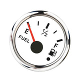 Max Maxb 2" 52mm Universal Boat Marine Fuel Level Gauge LED Light Display White