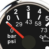 Max Maxb Oil Pressure Gauge Meter Boat Yacht Waterproof Oil Pressure Gauge 52mm Black