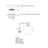 Max Maxb Stainless Steel Water Level Gauge Boat Water Tank Level Gauge IP67 White
