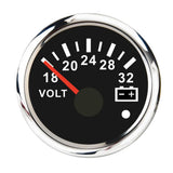 Max Maxb 52mm Black Anti-fog Round Panel Digital LED Voltmeter Gauge for Boat Yacht