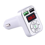 Max Maxb Bluetooth Car Charger 3.1A Fast Charge Card FM Car Bluetooth MP3 Transmitter Silver