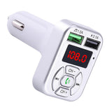 Max Maxb Bluetooth Car Charger 3.1A Fast Charge Card FM Car Bluetooth MP3 Transmitter Silver