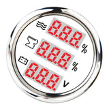 Maxbell Multifunction Voltmeter/water level/Sewage Water Level Gauge 52mm/2'' White