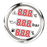 Maxbell Multifunction Marine Water Temp Fuel Level Oil Pressure Gauge 52mm/2'' White