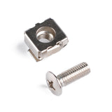 Max 10 Pack Lot - M5x16 Rack Mount Cage Nuts & Screws w/ Washers - Square Clips