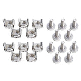 Max 10 Pack Lot - M6X16 Rack Mount Cage Nuts & Screws w/ Washers - Square Clips
