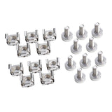 Max 10 Pack Lot - M6X16 Rack Mount Cage Nuts & Screws w/ Washers - Square Clips