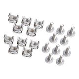 Max 10 Pack Lot - M6X16 Rack Mount Cage Nuts & Screws w/ Washers - Square Clips