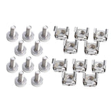 Max 10 Pack Lot - M6X16 Rack Mount Cage Nuts & Screws w/ Washers - Square Clips