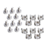 Max 10 Pack Lot - M6X16 Rack Mount Cage Nuts & Screws w/ Washers - Square Clips