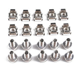 Max 10 Pack Lot - M6X16 Rack Mount Cage Nuts & Screws w/ Washers - Square Clips