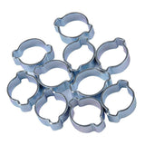 Maxbell 7-9MM DOUBLE EAR CLIPS ,O CLAMP ,ZINC PLATED STEEL ,10 PACK