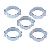 Maxbell 17-20MM DOUBLE EAR CLIPS ,O CLAMP ,ZINC PLATED STEEL ,10 PACK