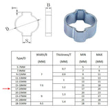 Maxbell 17-20MM DOUBLE EAR CLIPS ,O CLAMP ,ZINC PLATED STEEL ,10 PACK