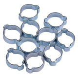 Maxbell 17-20MM DOUBLE EAR CLIPS ,O CLAMP ,ZINC PLATED STEEL ,10 PACK