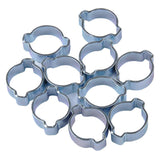 Maxbell 17-20MM DOUBLE EAR CLIPS ,O CLAMP ,ZINC PLATED STEEL ,10 PACK