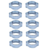 Maxbell 17-20MM DOUBLE EAR CLIPS ,O CLAMP ,ZINC PLATED STEEL ,10 PACK