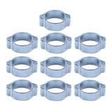 Maxbell 17-20MM DOUBLE EAR CLIPS ,O CLAMP ,ZINC PLATED STEEL ,10 PACK