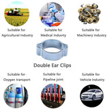 Maxbell 17-20MM DOUBLE EAR CLIPS ,O CLAMP ,ZINC PLATED STEEL ,10 PACK