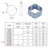 Maxbell 23-27MM DOUBLE EAR CLIPS ,O CLAMP ,ZINC PLATED STEEL ,10 PACK