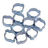 Maxbell 23-27MM DOUBLE EAR CLIPS ,O CLAMP ,ZINC PLATED STEEL ,10 PACK