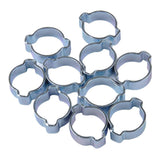 Maxbell 23-27MM DOUBLE EAR CLIPS ,O CLAMP ,ZINC PLATED STEEL ,10 PACK
