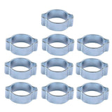 Maxbell 23-27MM DOUBLE EAR CLIPS ,O CLAMP ,ZINC PLATED STEEL ,10 PACK