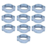 Maxbell 23-27MM DOUBLE EAR CLIPS ,O CLAMP ,ZINC PLATED STEEL ,10 PACK