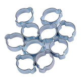 Maxbell 25-28MM DOUBLE EAR CLIPS ,O CLAMP ,ZINC PLATED STEEL ,10 PACK